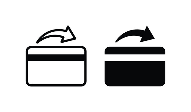 Credit Card Payment Icons, Financial Transaction Symbols, Online Shopping Vector Graphics