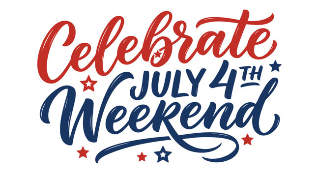 Independence Day, 4th of July, patriotic, weekend celebration, American holiday, vector typography