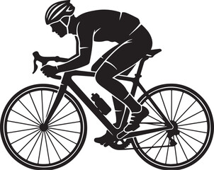 Obraz premium cyclist silhouette road racing endurance sports concept