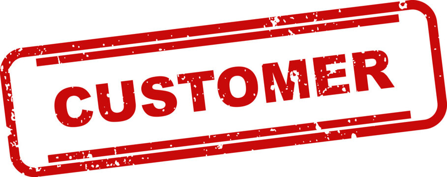 Red rubber stamp with the word customer isolated on a white background business concept