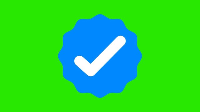 Check mark animation with pop up flat and modern style on green background. Full HD. 4K