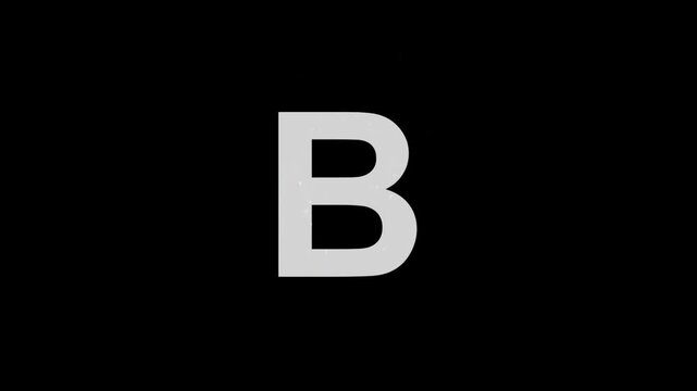Letter B in blue fire with alpha channel, alphabet with particles, English alphabet letters on fire, transparent background