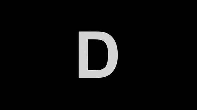 Letter D in blue fire with alpha channel, alphabet with particles, English alphabet letters on fire, transparent background