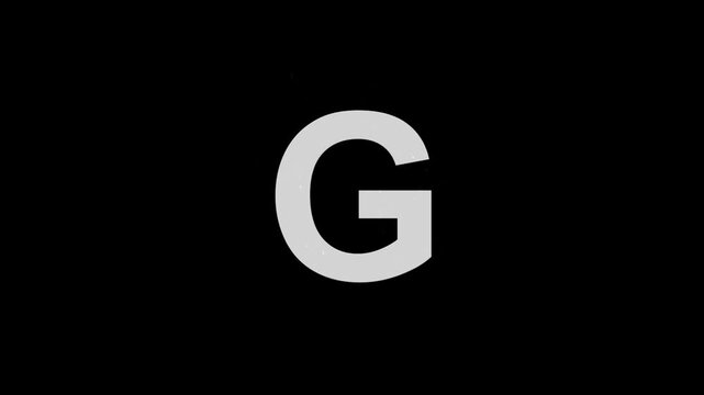 Letter G in blue fire with alpha channel, alphabet with particles, English alphabet letters on fire, transparent background