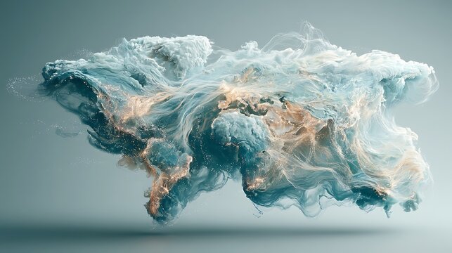 isometric global business network map suspended against a pure deep space background, razor-sharp glowing fiber lines in cascading shades of ice cyan and cobalt blue linking financial districts 