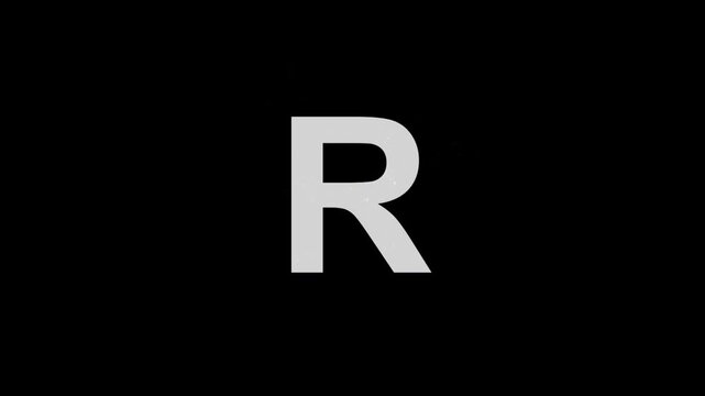 Letter R in blue fire with alpha channel, alphabet with particles, English alphabet letters on fire, transparent background