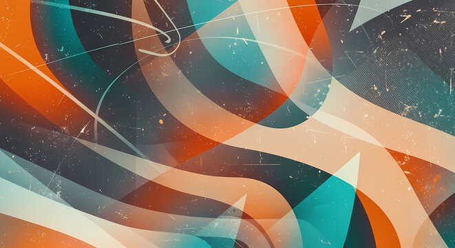 Abstract clock face with vibrant colors and shapes