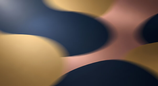 Abstract shapes, warm colors dominate composition. Smooth surfaces suggest fluidity, light plays across curves. Minimalist design