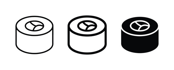 Sushi Icons Set, Maki Rolls Vector Graphics, Japanese Food Symbols © Mahmud