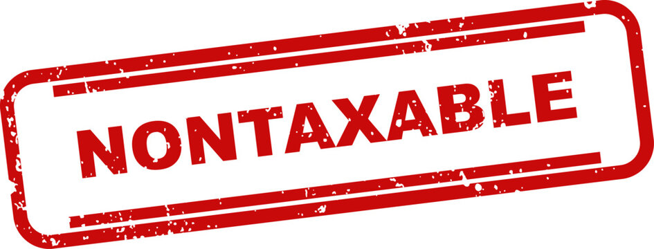 Nontaxable red stamp on white background financial compliance seal tax exemption approval