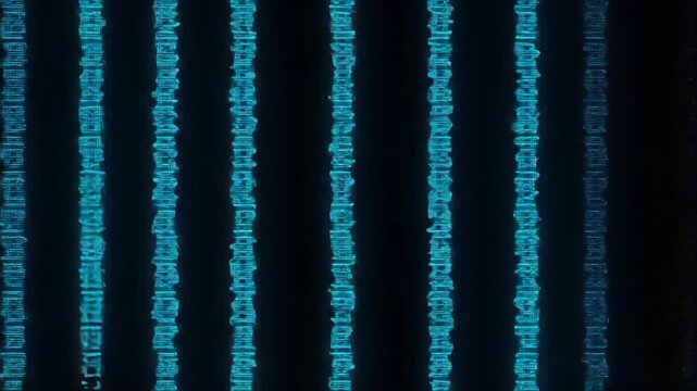 Falling digital binary code in the matrix style. Abstract tech background