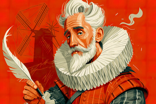 Illustration of Miguel de Cervantes