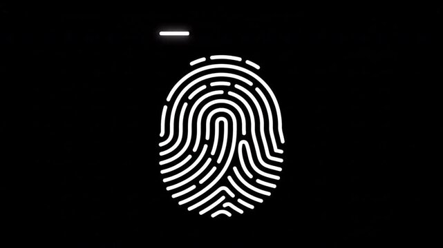 Animated Digital Fingerprint Biometric Scanner Security Vector Icon