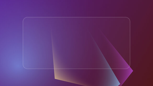 Abstract purple and magenta gradient background with frosted glassmorphism card template