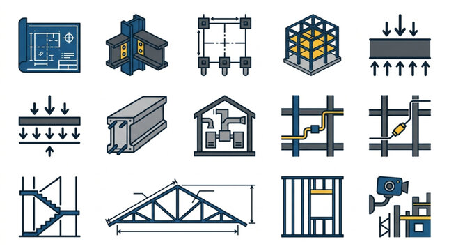 Illustrations of Various Architectural Structural Elements.