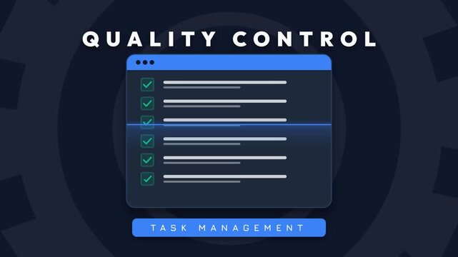Quality Control Task Management Interface Animation with QC Passed Stamp