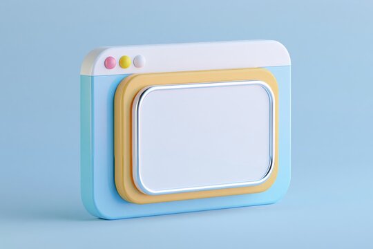 Hypertext Transfer Protocol Concept, HTTP data web page. Web browser, internet communication protocol. 3d vector icon. Cartoon minimal style. Modern browser window design. Internet empty page. 3D