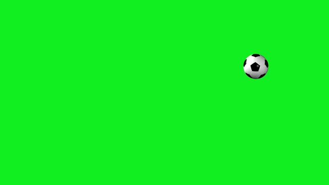 Animated classic soccer ball bouncing smoothly across a green background in seamless loop motion, ideal for World Cup promotions, football broadcasts, sports intros, tournament concept.