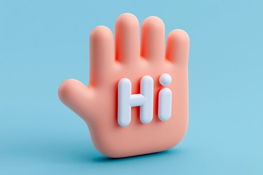 Waving hand, Hi emoji. Cartoon Gesture Icon 3D icon. Hello welcome or goodbye gesture icon. 3D rendering on white background. Vector illustration
