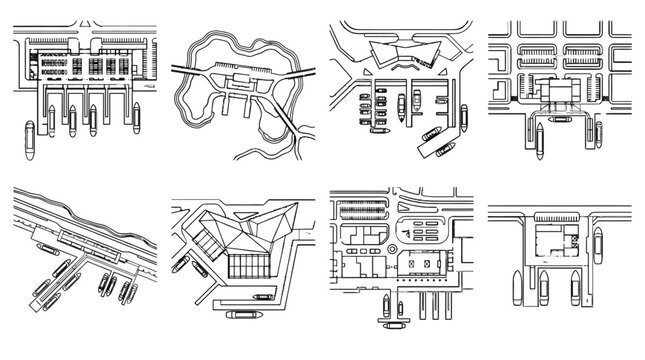 Airport terminal building plans and designs