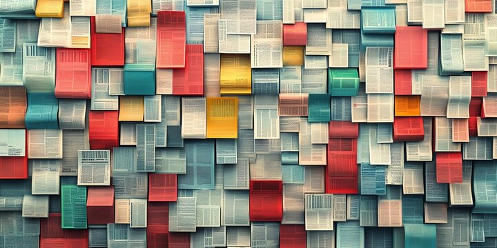 Colorful Books Wall Art with Bright Red Blue Yellow and Green Pages in Artistic Display