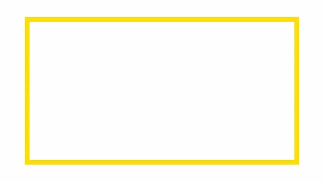 animated flat outline rectangle shape animation in 4K animation line drawing style motion graphic with alpha channel on transparent background flat outline rectangle shape animation