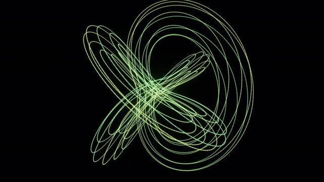 Seamless 4K loop of a glowing orange torus knot morphing through an abstract topology field in crisp volumetric detail. Ideal for data visualization, projection mapping. 4K UHD.