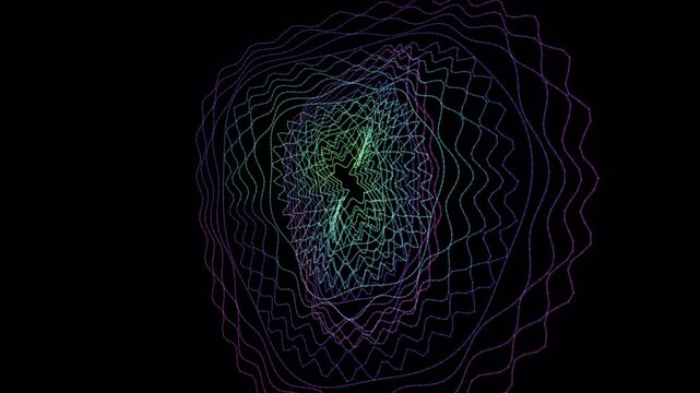 Abstract 4K UHD loop featuring a glowing ice blue chladni pattern morphing through an abstract topology field with deep cinematic detail. Ideal for technology background, projection mapping. 4K UHD.