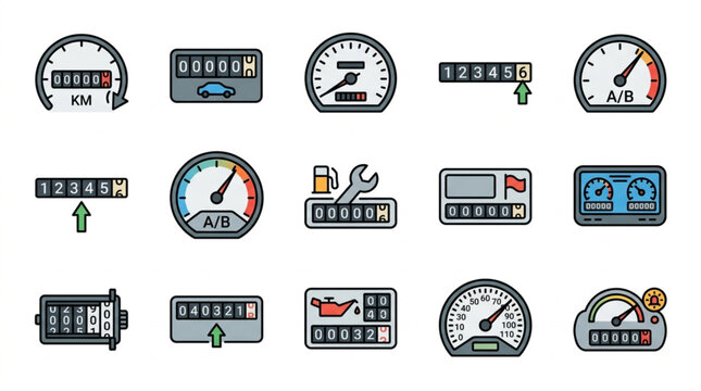 Car Dashboard and Control Icons Collection
