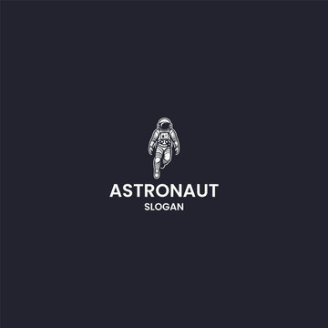 Astronaut logo exploring the cosmos, floating in deep space with stars and nebulae.