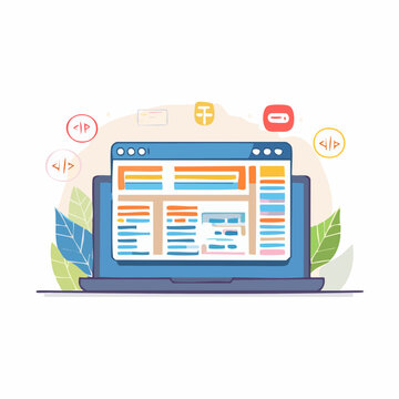 Web Development and Coding Illustration
