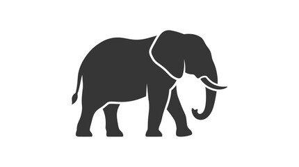 Fototapeta premium Black silhouette of an elephant.