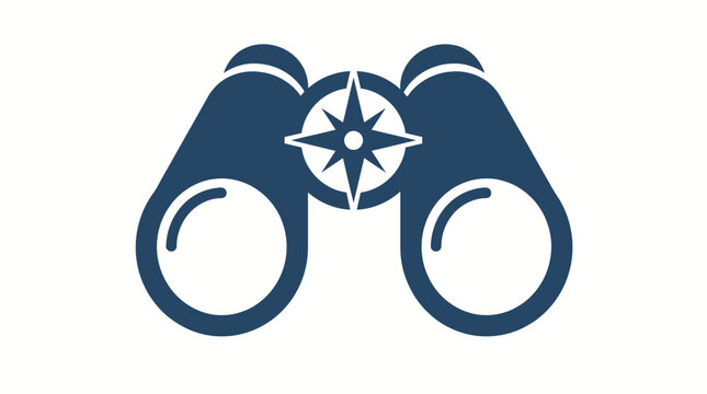 Binoculars with compass navigation tool.