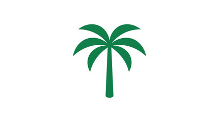 Obraz premium Green Palm Tree Icon Illustration.