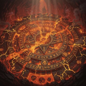 Magic Circle Altar Mystical Fantasy Game Concept Art, Cinematic Key Visual｜魔法陣の祭壇 神秘的ファンタジーゲームコンセプトアート｜魔法陣の祭壇 神秘的なファンタジー世界