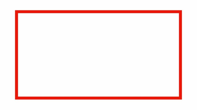 animated flat outline rectangle shape animation in 4K animation line drawing style motion graphic with alpha channel on transparent background flat outline rectangle shape animation
