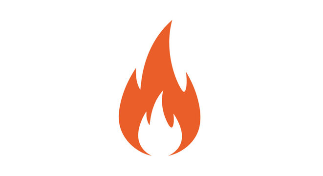 Flame icon burning orange fire.