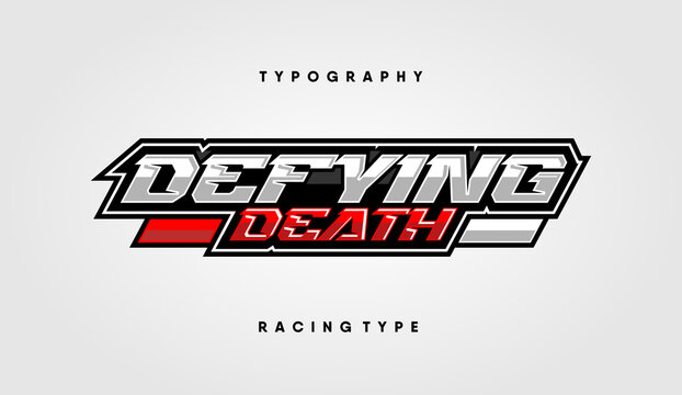 Racing logo design or typography design, with a simple combination of shapes and colors that you can apply to posters, banners, flags, or your desktop display.