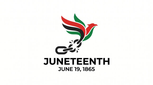 Juneteenth celebration logo illustration