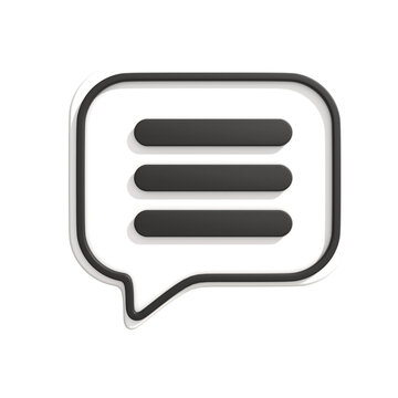 Chat bubble icon with three horizontal lines, representing a menu or list option in user interfaces