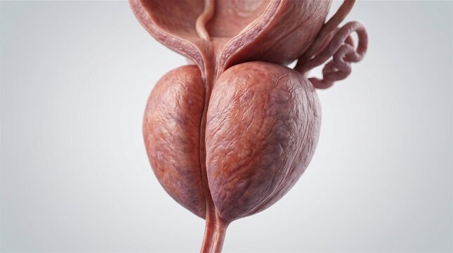 Human prostate gland medical illustration for health and biology