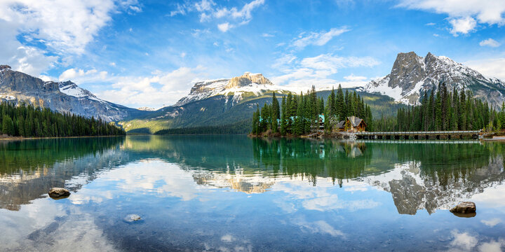 Emerald Lake with lodge in Yoho National Park Canada