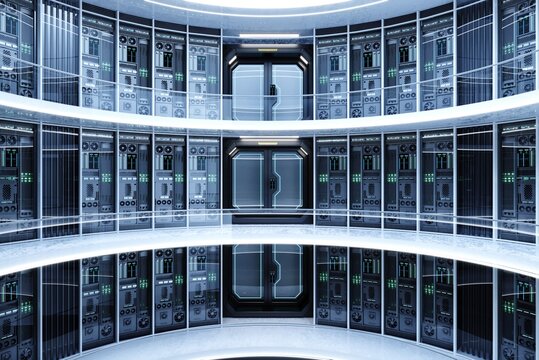 Concept interior big data center server