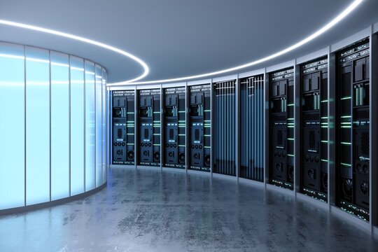 Concept interior big data center server