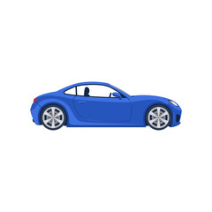 Fototapeta premium Flat Vector Blue Sports Car