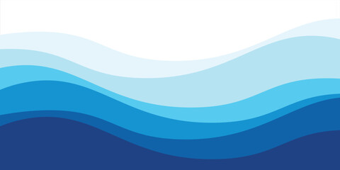 Fototapeta premium Sea waves layered vector background illustration and sea beach vector illustration.