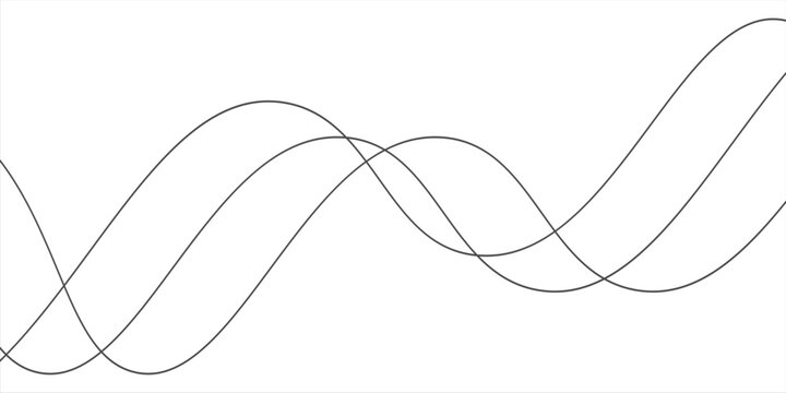 Line art abstract vector illustration. Wavy lines.