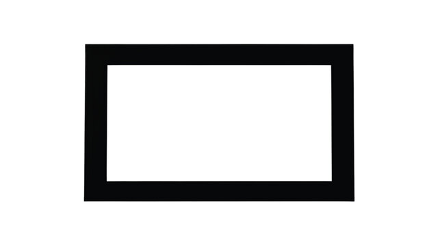 Minimalist black rectangular frame border isolated on white background for modern graphic design projects and elegant digital display presentation layouts