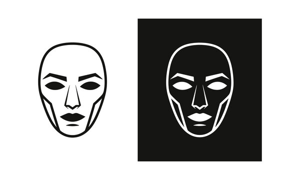 Alien face with dark shadow background