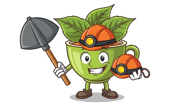 Cartoon green monster carrying a basket of vegetables.